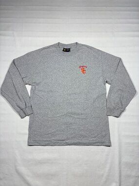 USC Trojans Long Sleeve Shirt Mens L Team Trojan Embroidered Logo Heather Gray